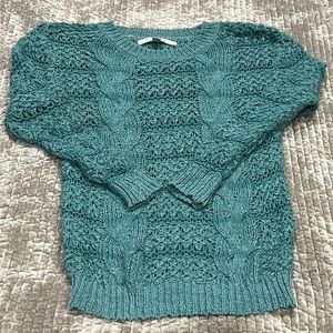 Lauren Conrad cable knit turquoise sweater- 1073